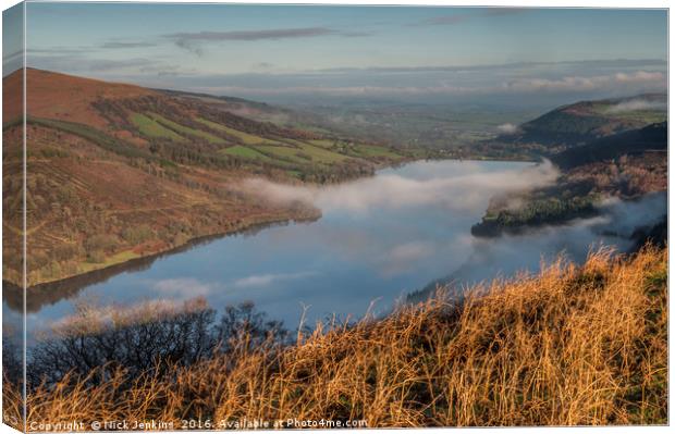 Looking down the Talybont Valley Brecon Beacons  Canvas Print by Nick Jenkins