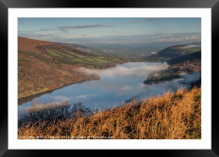 Looking down the Talybont Valley Brecon Beacons  Framed Mounted Print by Nick Jenkins