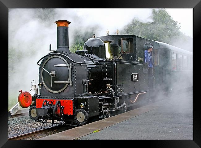 Train in the Rain Framed Print by David (Dai) Meacham