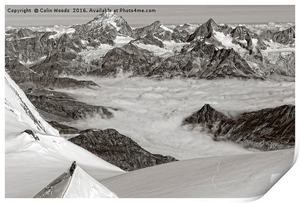High in the Swiss Alps Print by Colin Woods