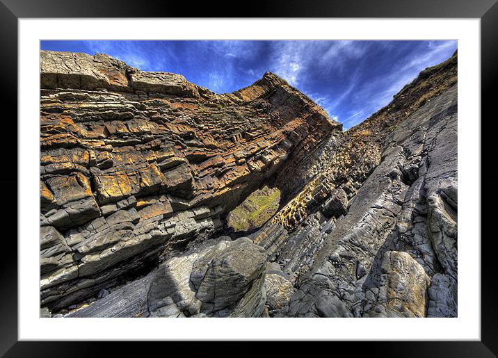 Hartland Quay Rock Formation Framed Mounted Print by Mike Gorton