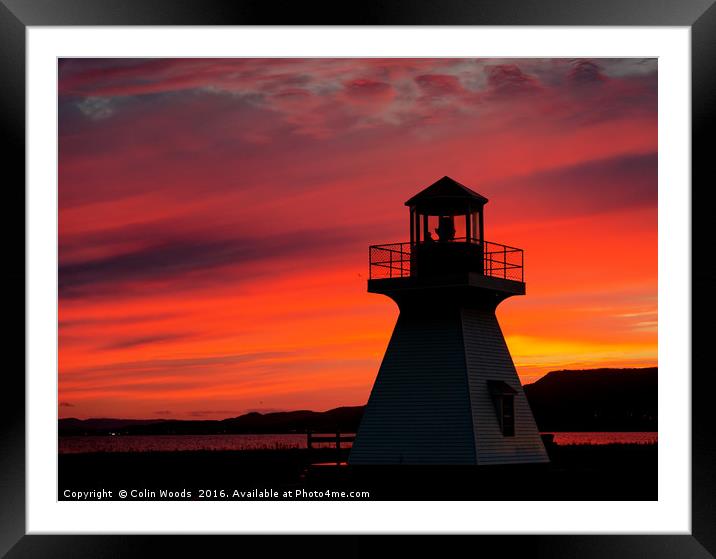 Lighthouse at Sunset Framed Mounted Print by Colin Woods