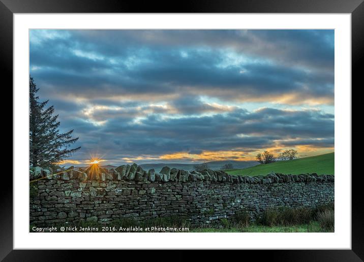 Sunrise over the Wall Framed Mounted Print by Nick Jenkins
