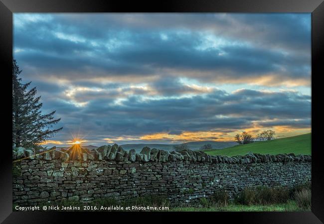 Sunrise over the Wall Framed Print by Nick Jenkins