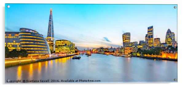 London at Dusk Acrylic by Svetlana Sewell