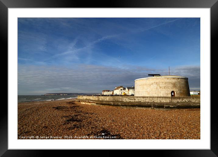 Martello Tower at Seaford East Sussex Framed Mounted Print by James Brunker