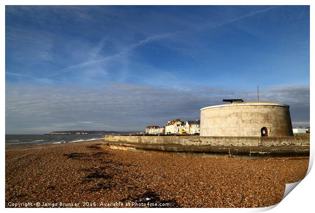 Martello Tower at Seaford East Sussex Print by James Brunker
