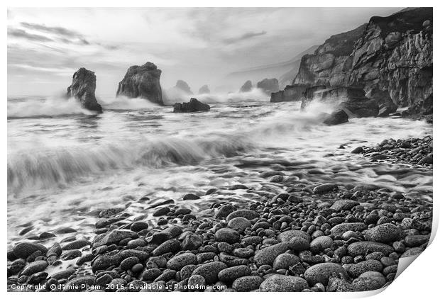 View of crashing waves from Soberanes Point in Gar Print by Jamie Pham