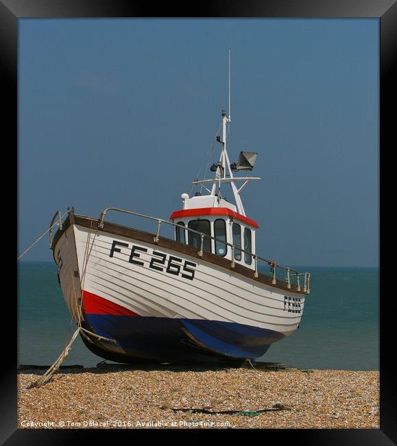 Dungeness fishing boat Framed Print by Tom Dolezal