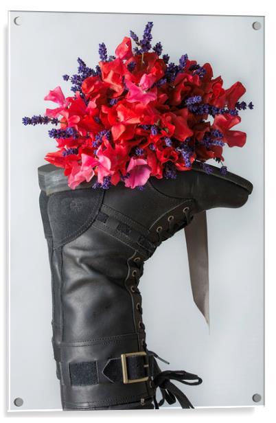Flowerboots Acrylic by Colin Allen
