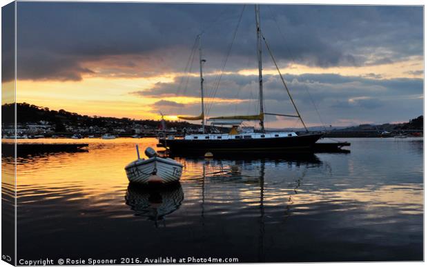 Sunrise from Teignmouth Back Beach  Canvas Print by Rosie Spooner
