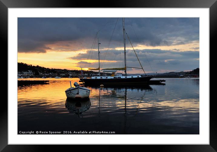 Sunrise from Teignmouth Back Beach  Framed Mounted Print by Rosie Spooner