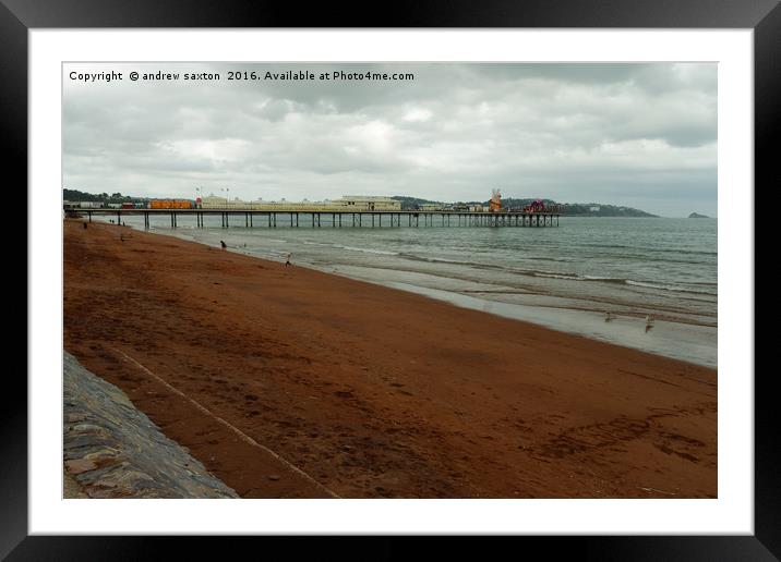 PAIGNTON SEASIDE Framed Mounted Print by andrew saxton