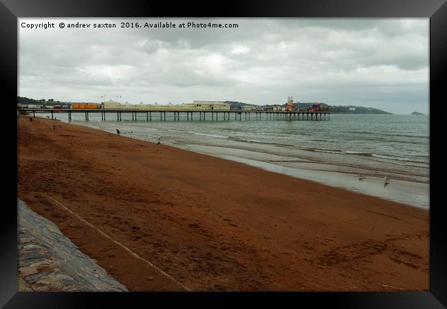 PAIGNTON SEASIDE Framed Print by andrew saxton