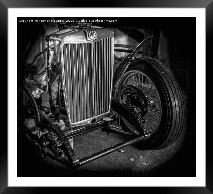 MG -T Series Sports Car (Detail) Framed Mounted Print by Tony Sharp LRPS CPAGB