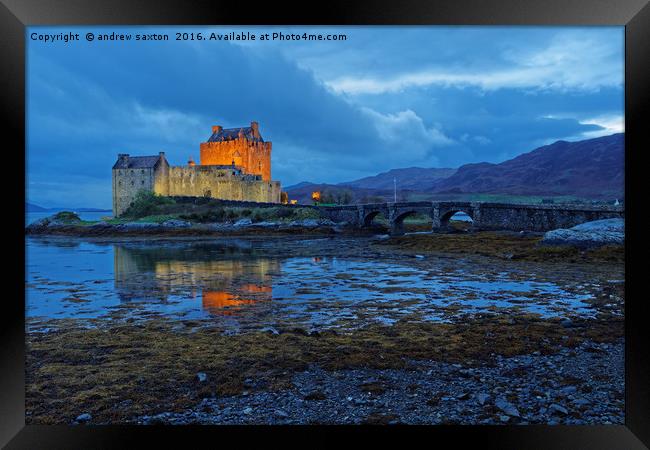 EILEAN LIGHTING UP Framed Print by andrew saxton