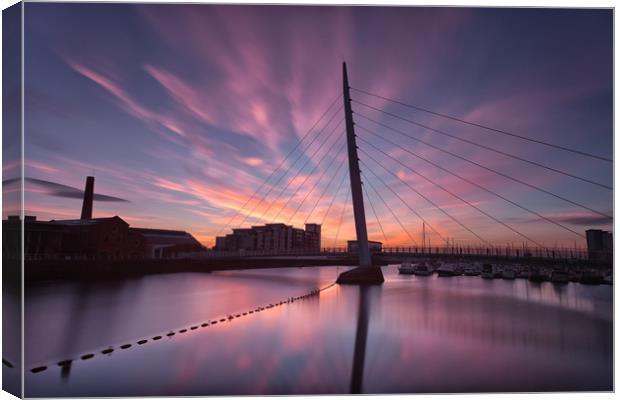 Early morning on the River Tawe Canvas Print by Leighton Collins