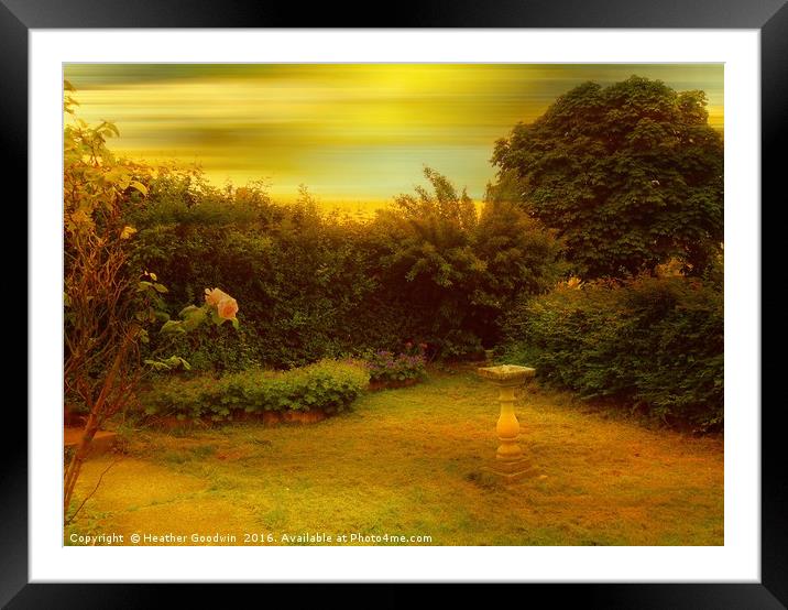 Susie's Garden. Framed Mounted Print by Heather Goodwin