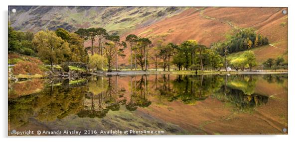 Autumn Reflections on Buttermere Acrylic by AMANDA AINSLEY