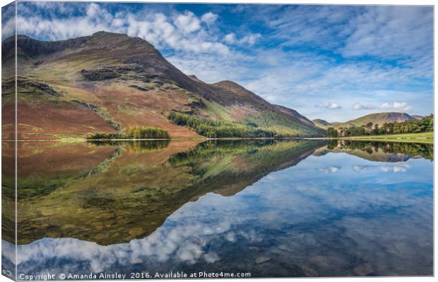 Reflections of Buttermere  Canvas Print by AMANDA AINSLEY