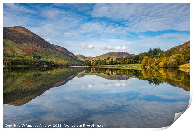 Autumn Colours at Buttermere Print by AMANDA AINSLEY