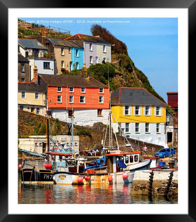Mevagissy Colours Framed Mounted Print by Philip Hodges aFIAP ,