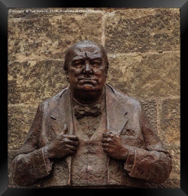 Churchill bust in Prague Framed Print by Tom Dolezal