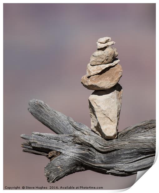 Balanced Rocks of the edge of the Grand Canyon Print by Steve Hughes