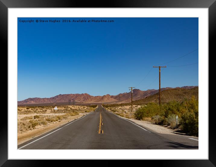 Road through the Desert Framed Mounted Print by Steve Hughes
