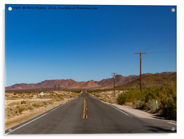 Road through the Desert Acrylic by Steve Hughes