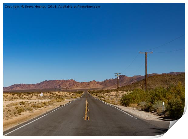 Road through the Desert Print by Steve Hughes