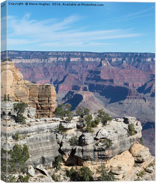 Views across the Grand Canyon Canvas Print by Steve Hughes