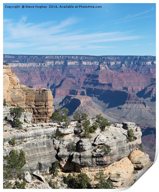 Views across the Grand Canyon Print by Steve Hughes