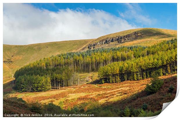 Autumn in the Garw Valley South Wales Print by Nick Jenkins