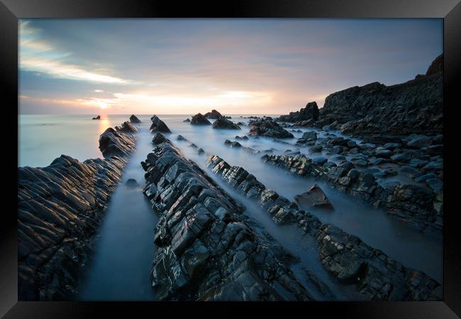 Welcombe Mouth Framed Print by mark leader