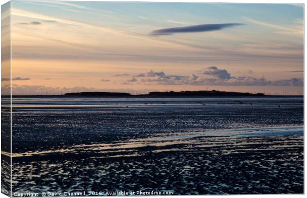 Hilbre Island Silhouette Canvas Print by David Chennell