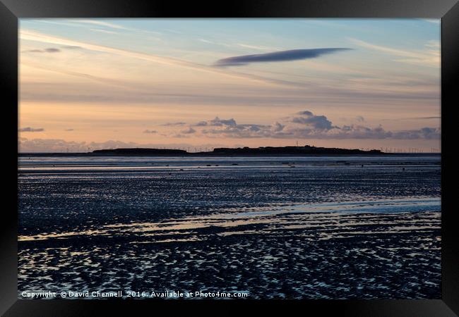 Hilbre Island Silhouette Framed Print by David Chennell