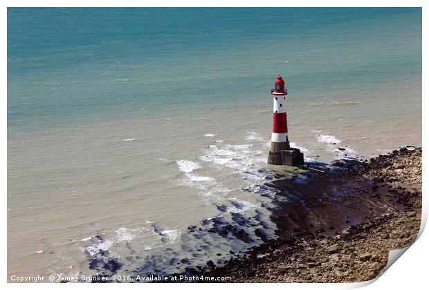 Beachy Head Lighthouse East Sussex Print by James Brunker