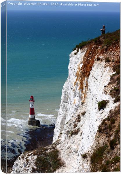 Visiting Beachy Head East Sussex Canvas Print by James Brunker