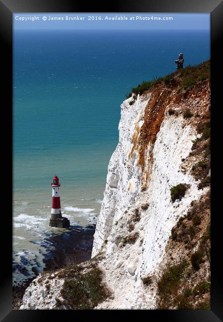 Visiting Beachy Head East Sussex Framed Print by James Brunker