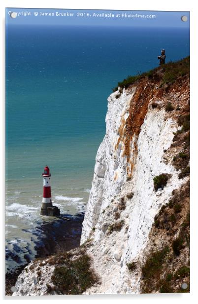 Visiting Beachy Head East Sussex Acrylic by James Brunker
