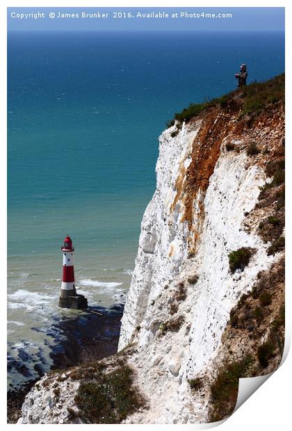 Visiting Beachy Head East Sussex Print by James Brunker