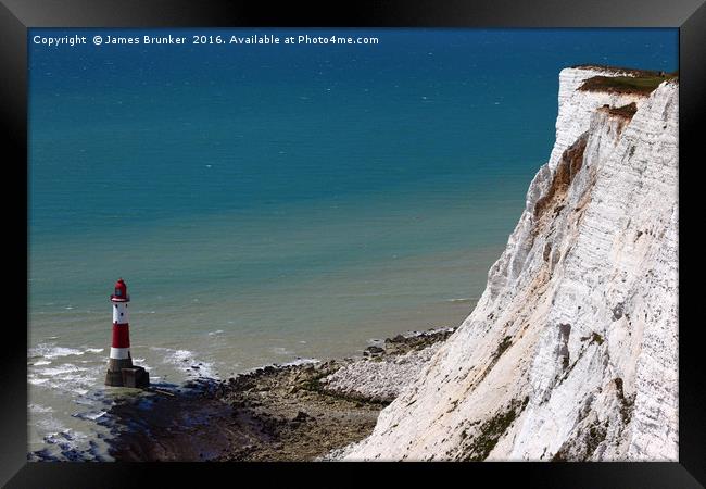 Beachy Head Cliff and Lighthouse Framed Print by James Brunker