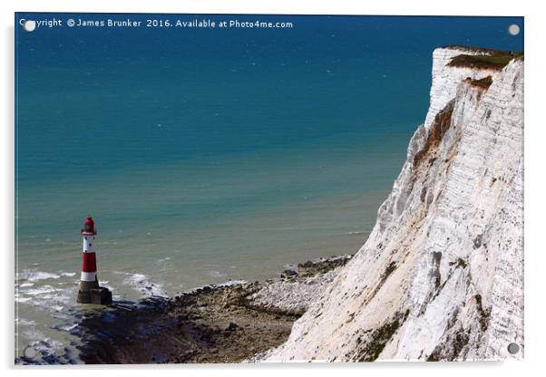 Beachy Head Cliff and Lighthouse Acrylic by James Brunker