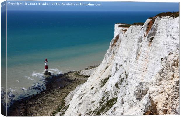 Beachy Head Cliffs and Lighthouse Sussex Canvas Print by James Brunker
