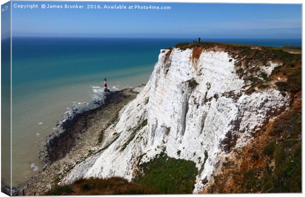 White Chalks Cliffs at Beachy Head Sussex Canvas Print by James Brunker