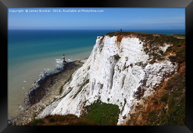 White Chalks Cliffs at Beachy Head Sussex Framed Print by James Brunker