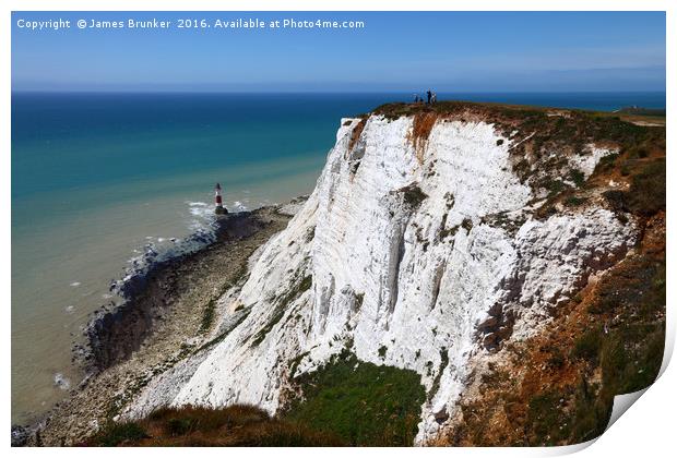White Chalks Cliffs at Beachy Head Sussex Print by James Brunker