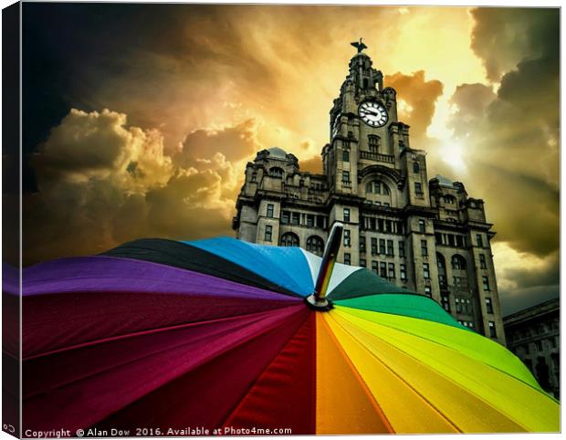 Stormy Liverpool Canvas Print by Alan Dow