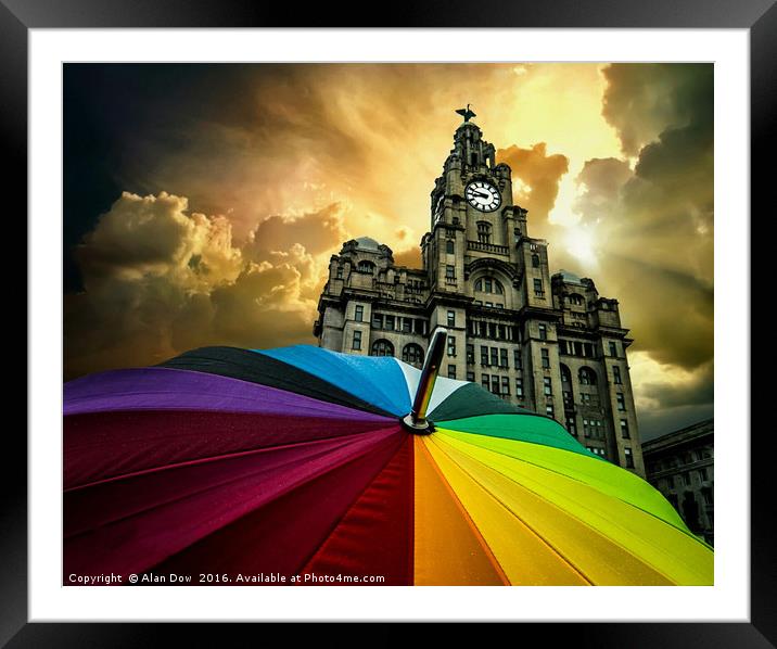 Stormy Liverpool Framed Mounted Print by Alan Dow